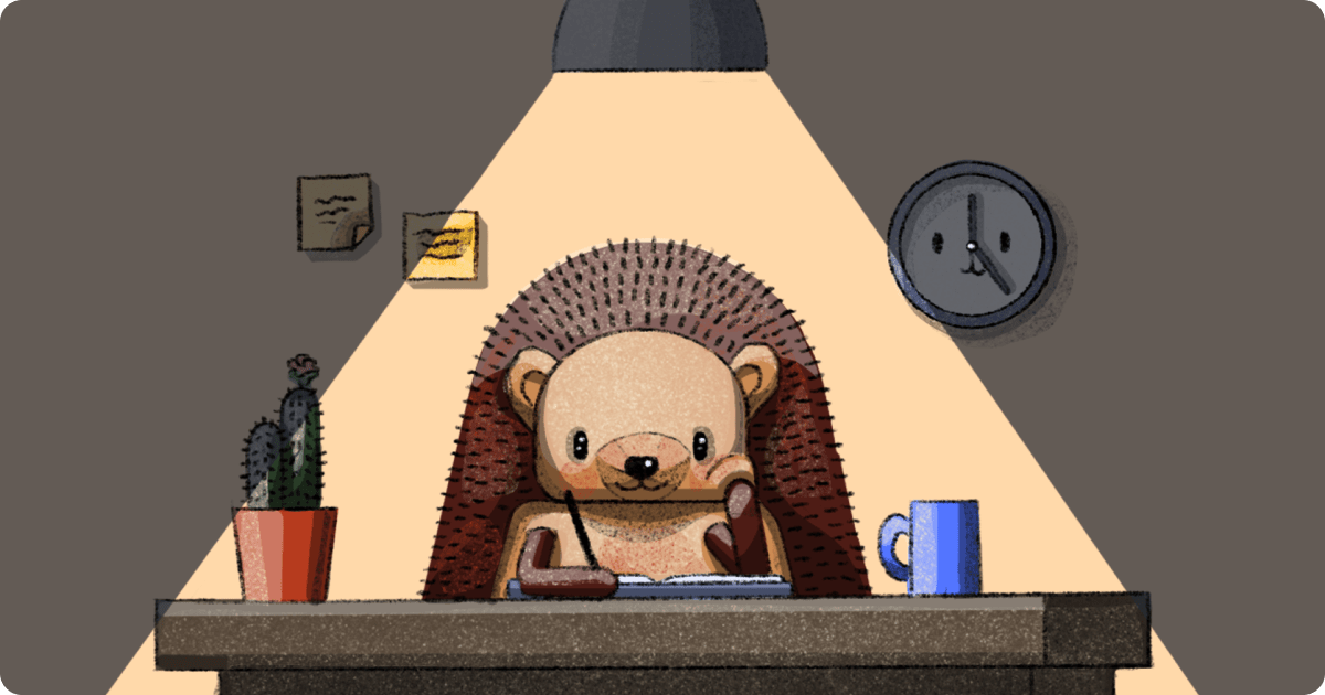 Hedgehog on a desk